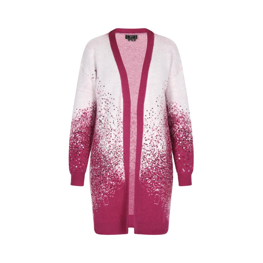 Faina faina Gebreid vest donkerroze / wolwit -