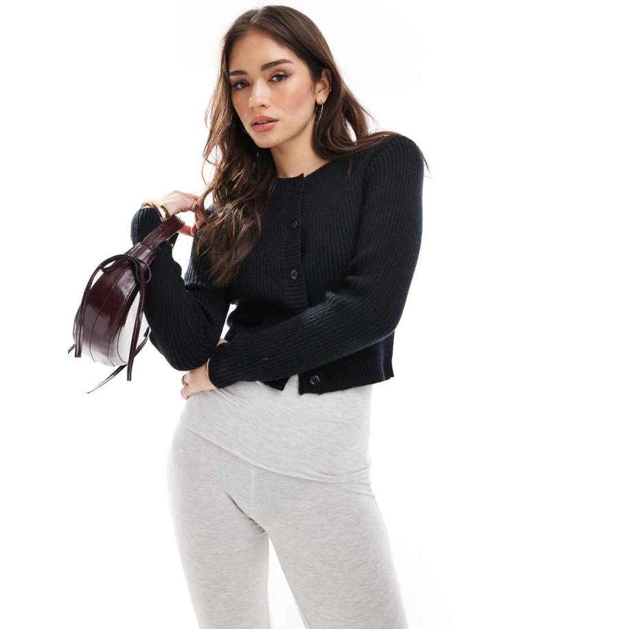 ONLY Geribbeld vest met structuur in zwart Zwart