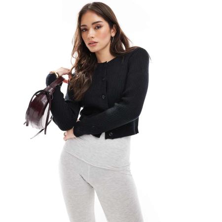 ONLY Geribbeld vest met structuur in zwart