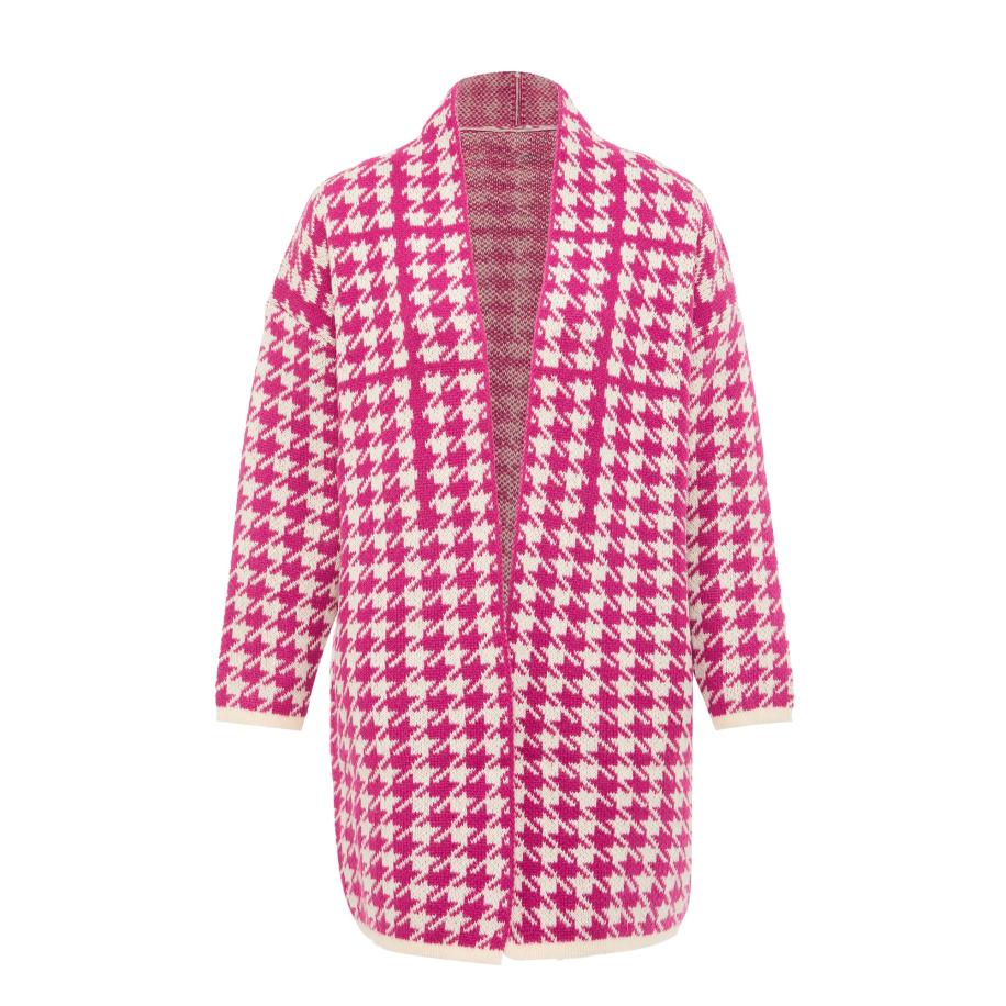 caneva caneva Gebreid vest fuchsia / wolwit -