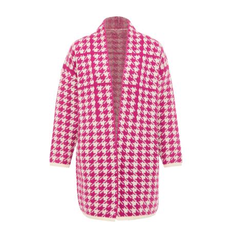 caneva caneva Gebreid vest fuchsia / wolwit