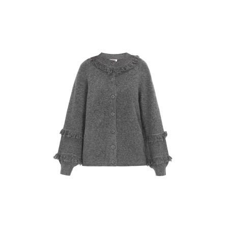 IZIA IZIA Gebreid vest grijs gemêleerd