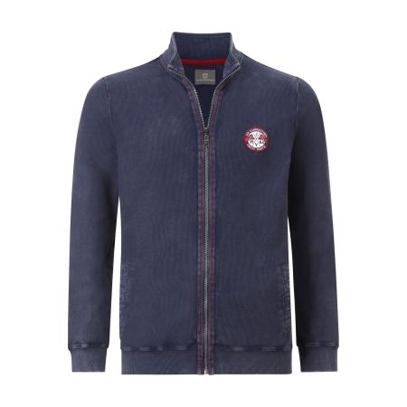 Jan Vanderstorm Sweatjacket donkerblauw, Effen