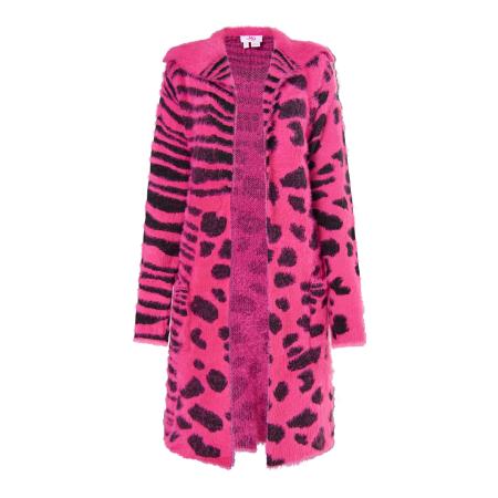 MYMO MYMO Gebreid vest Keepsudry neonroze / zwart