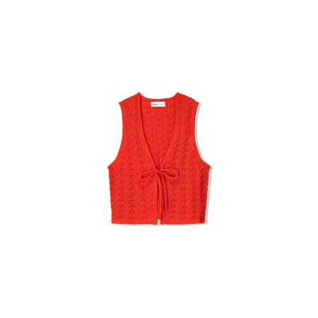 Bershka Bershka Gebreide bodywarmer oranjerood