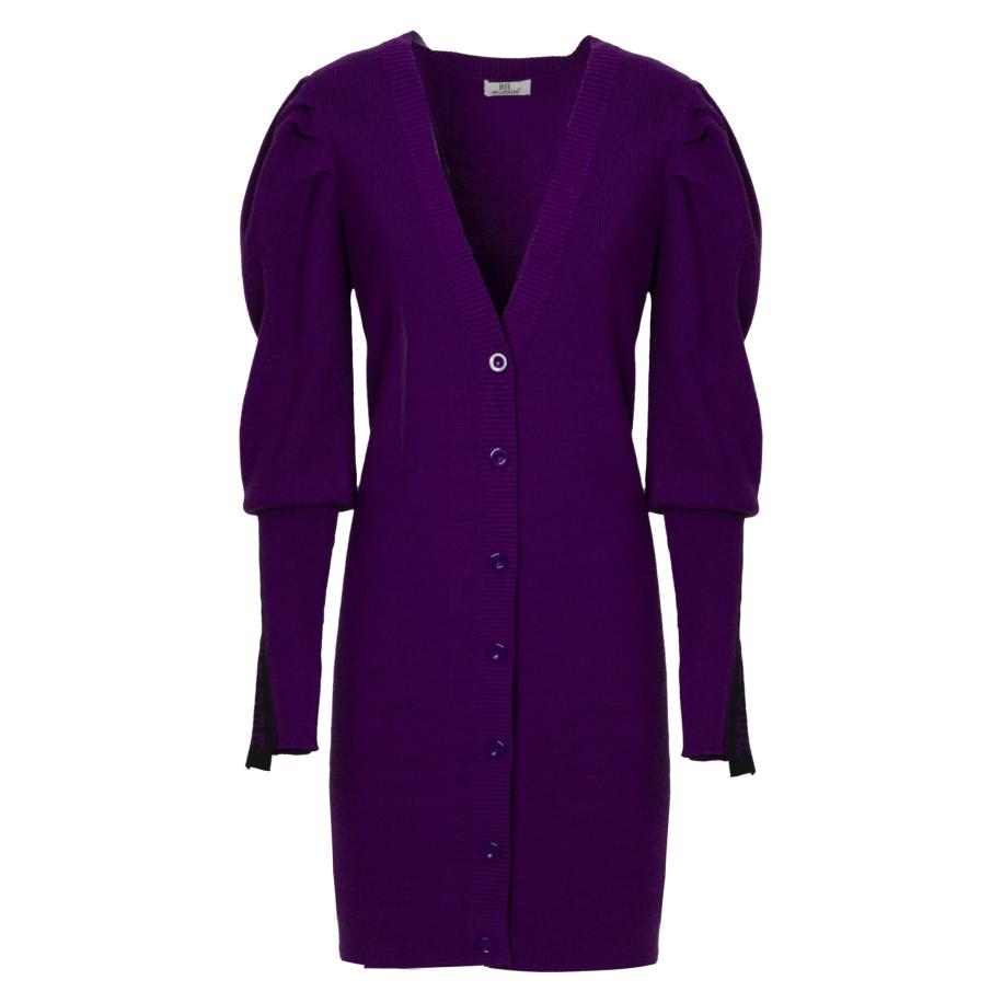 Influencer Influencer Gebreid vest donkerlila / zwart -