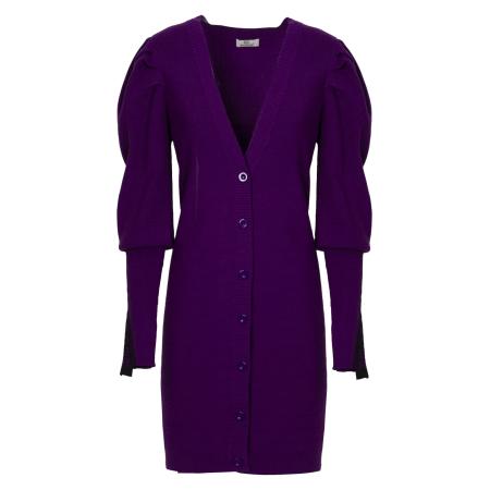 Influencer Influencer Gebreid vest donkerlila / zwart