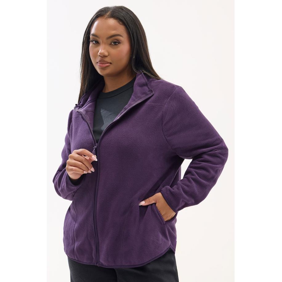 Yours Curve Paarse Fleecejack Size 54-56 Paars