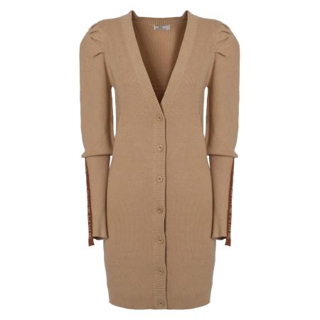 Influencer Influencer Gebreid vest donkerbeige / bruin