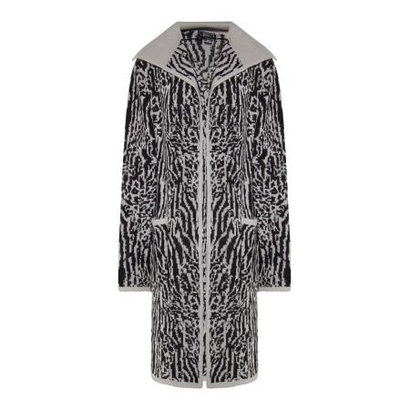 Faina faina Gebreide mantel Paino stone grey / zwart