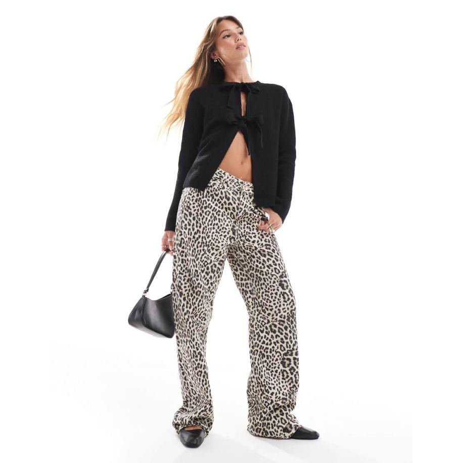 Pieces Omkeerbaar vest met gestrikte voorkant in zwart Zwart