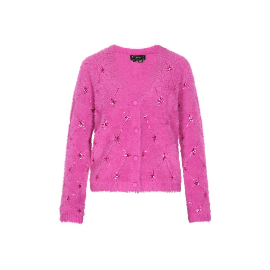 Faina faina Gebreid vest fuchsia -