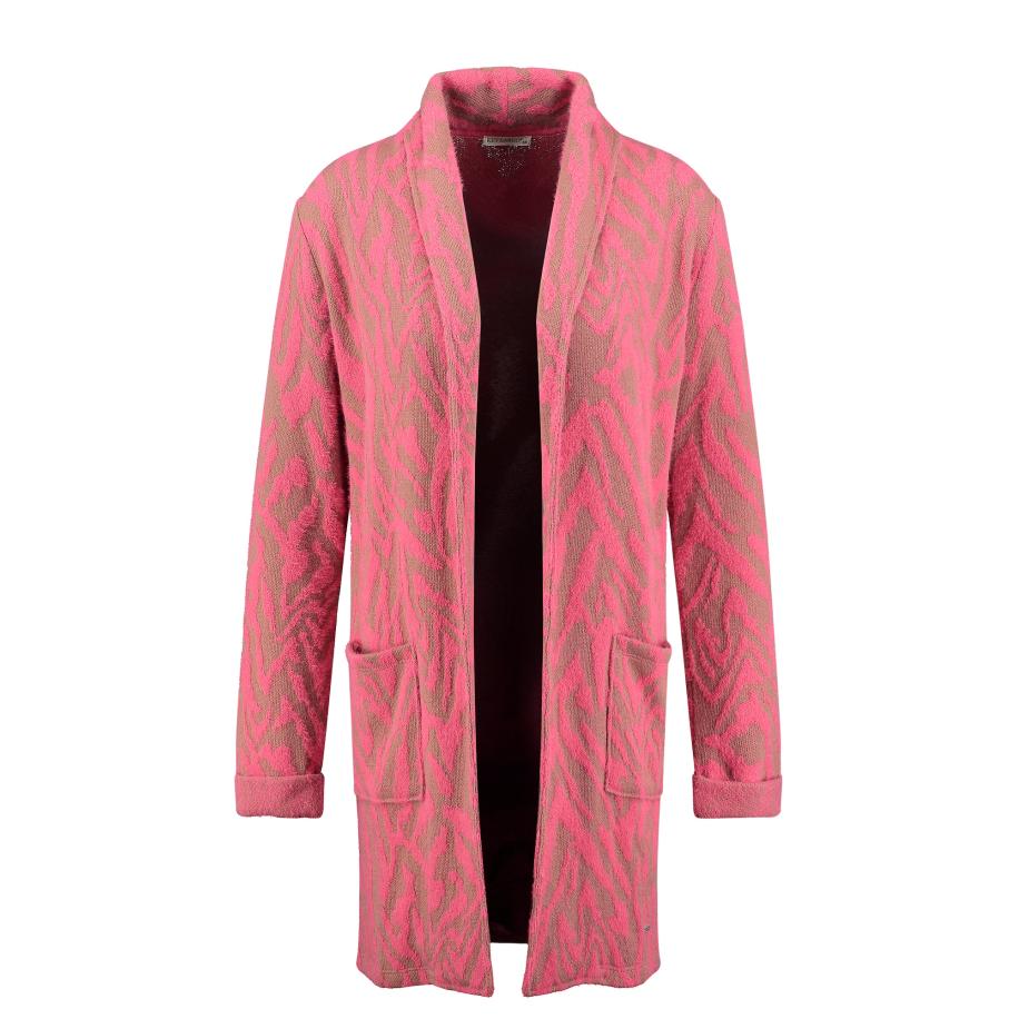 Key Largo Key Largo Gebreide mantel Infinity donkerbeige / neonroze -