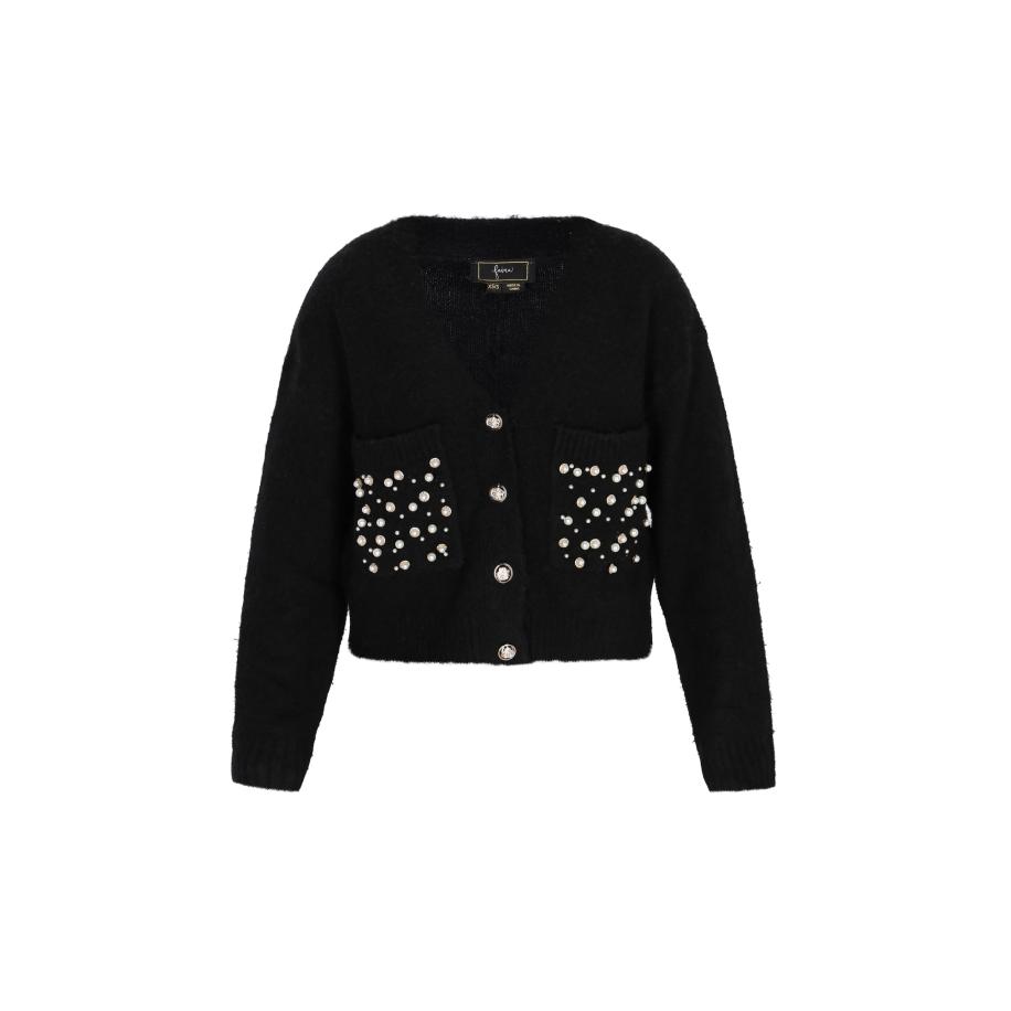 Faina faina Gebreid vest zwart -