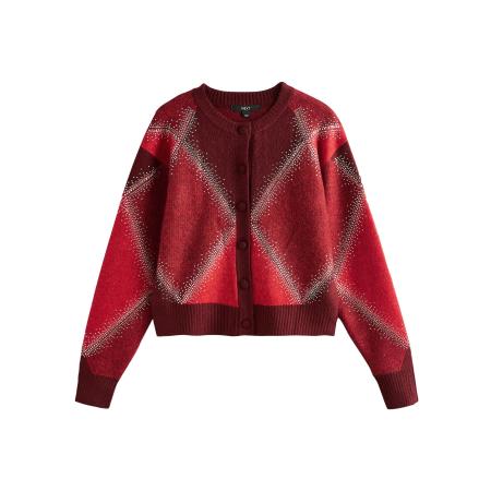 Next Next Gebreid vest rood / bourgogne