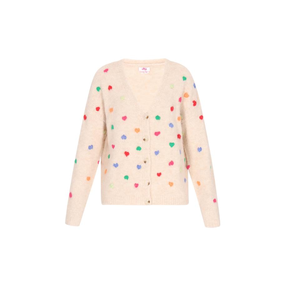 MYMO MYMO Gebreid vest beige / groen / rood -