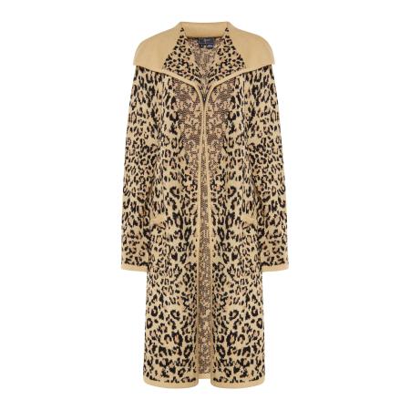 Faina faina Gebreide mantel Imane camel / sand / zwart