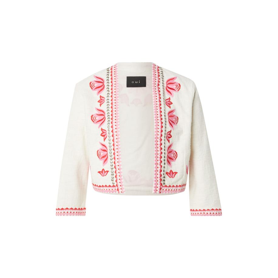 Oui OUI Bolero lichtroze / rood / zilver / wit gemêleerd -