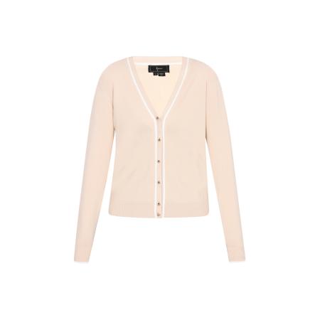 Faina faina Gebreid vest beige / wit