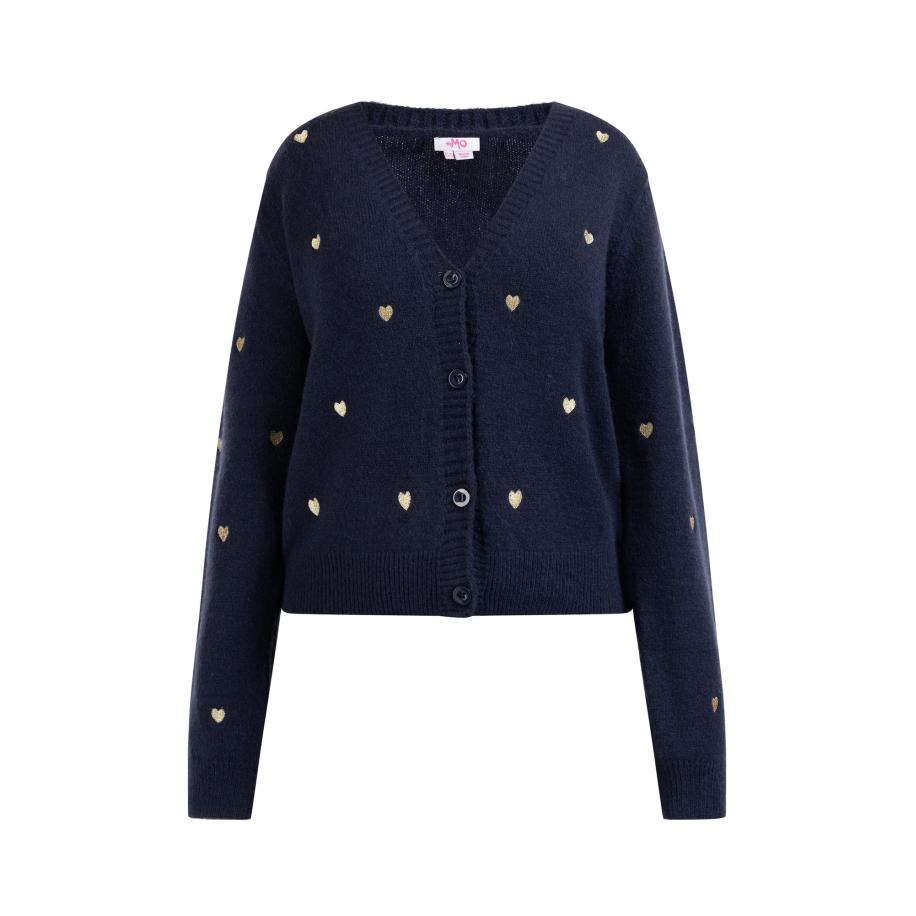MYMO MYMO Gebreid vest Nolie navy / goud -