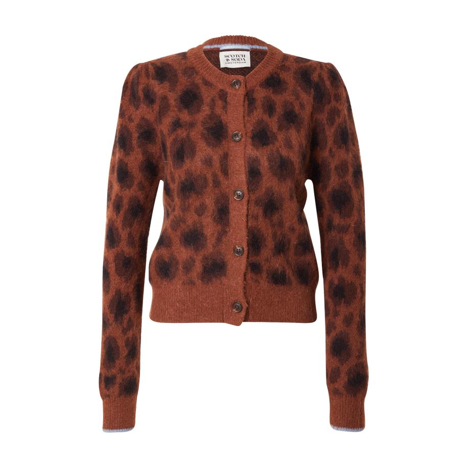 Scotch & Soda SCOTCH & SODA Gebreid vest FUZZY JACQUARD bruin / donkerbruin / zwart -