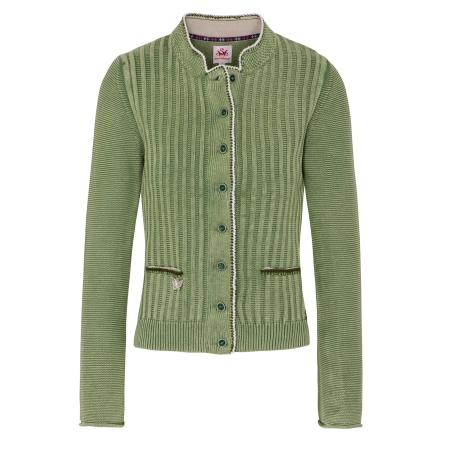 Spieth & Wensky SPIETH & WENSKY Gebreid vest Alexa groen / donkergroen / wit