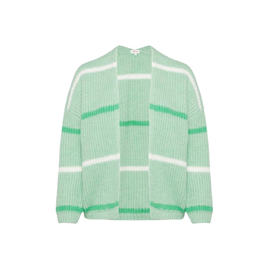 s.Oliver s.Oliver Gebreid vest groen / pastelgroen / wit -