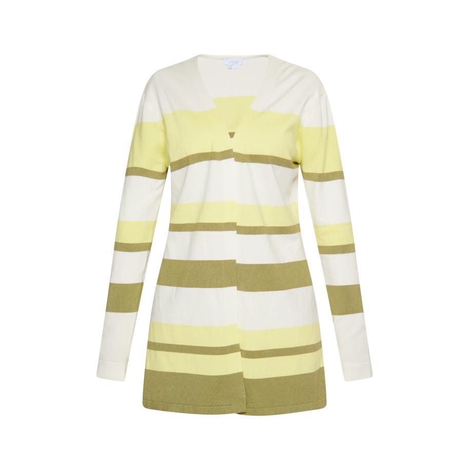 Usha usha BLUE LABEL Gebreid vest limoen / olijfgroen / wit -