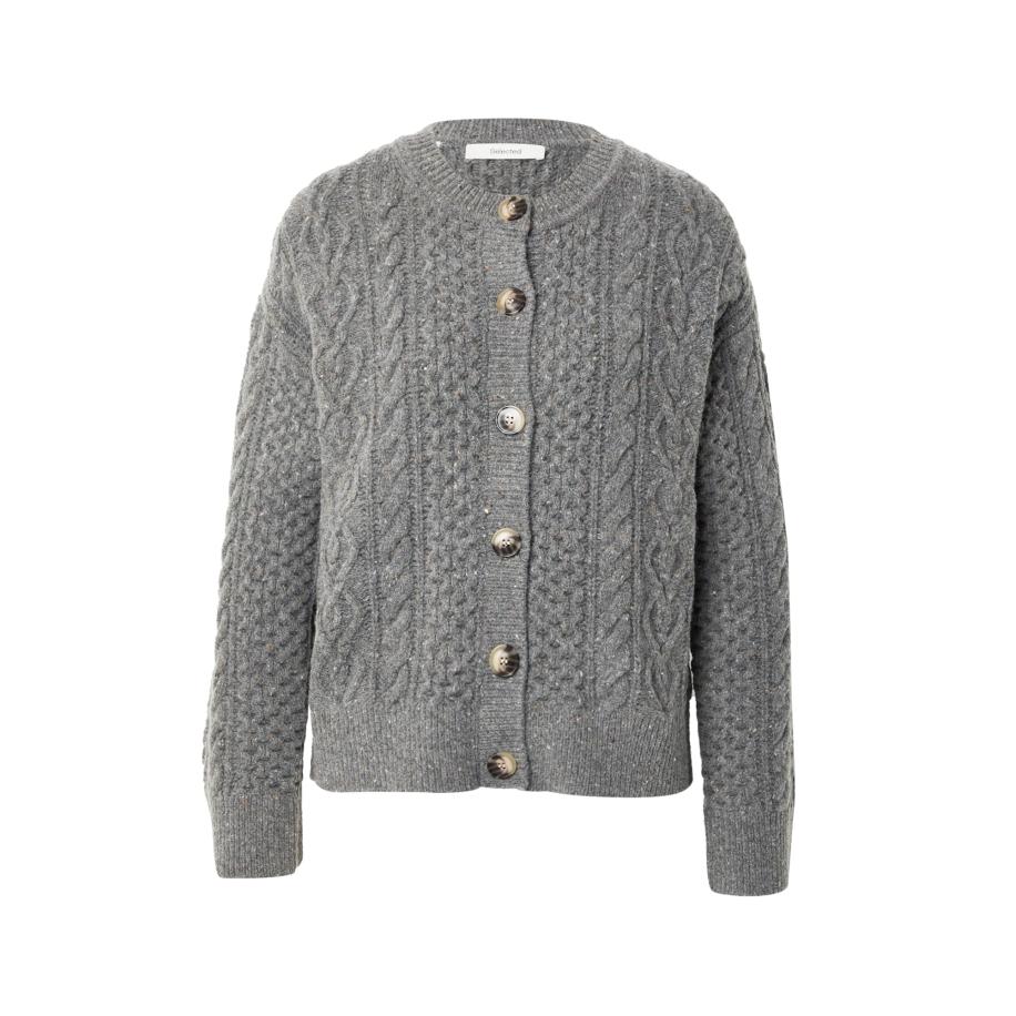 Selected SELECTED Gebreid vest SLFNELLY grijs gemêleerd -