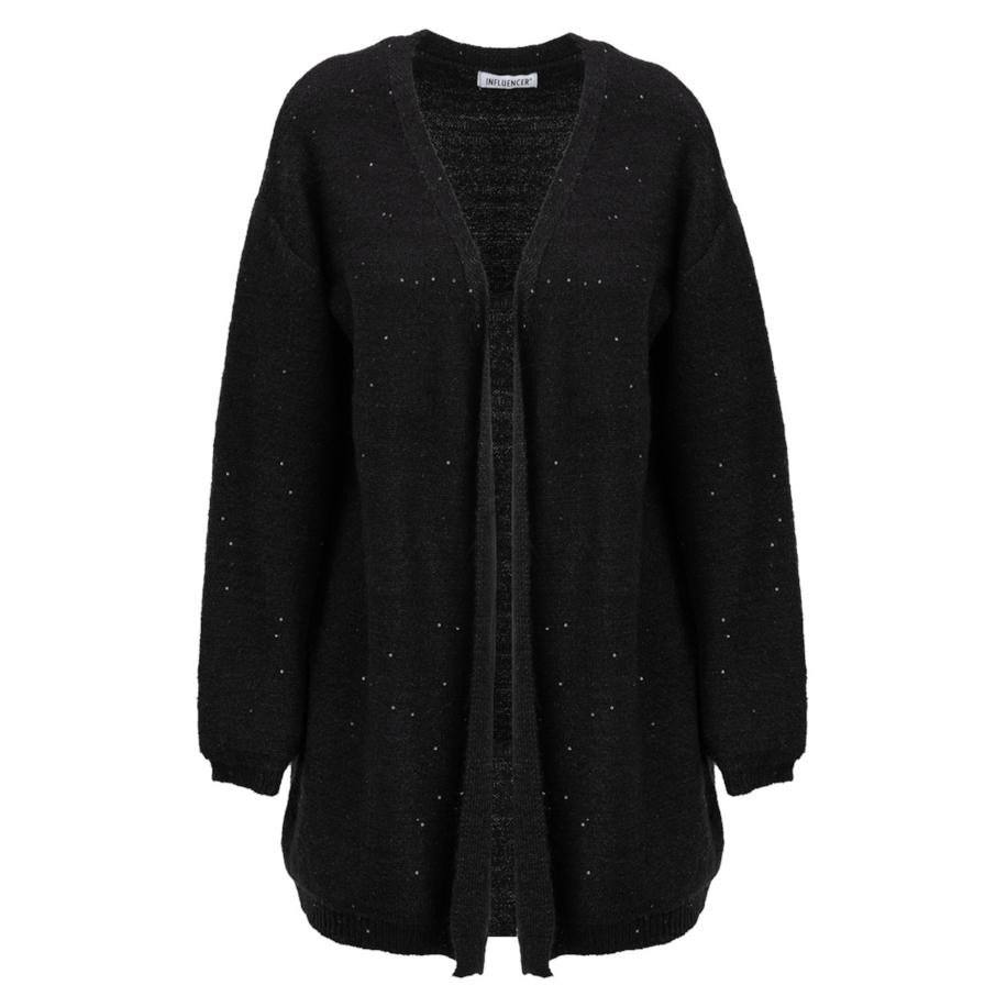 Influencer Influencer Gebreid vest zwart -