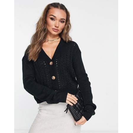 Vila Vest met gebreid detail in zwart