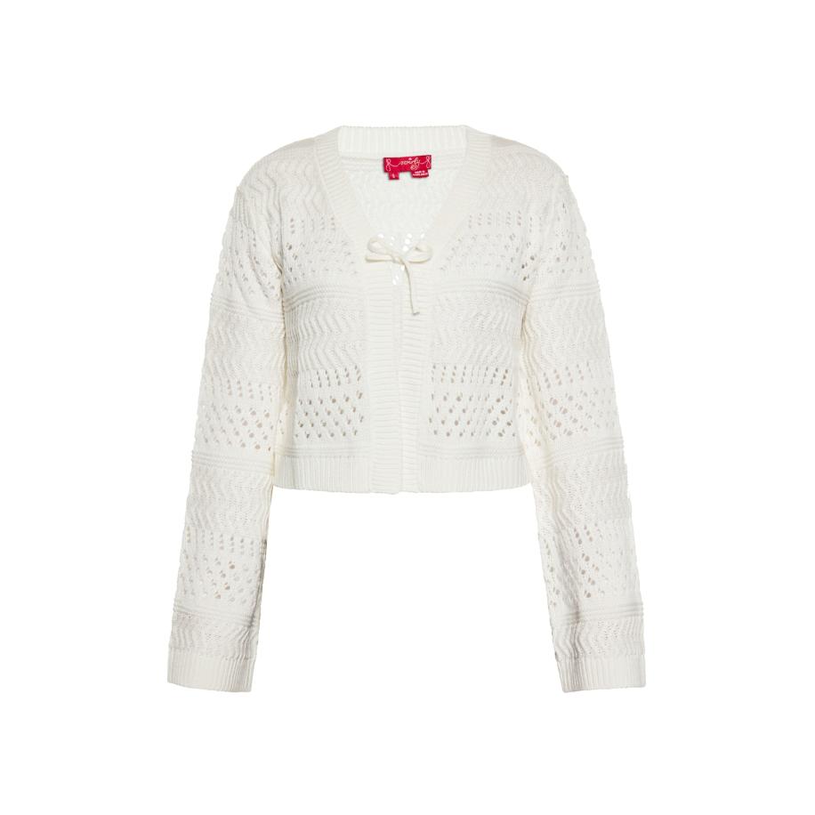 Swirly swirly Gebreid vest wit -