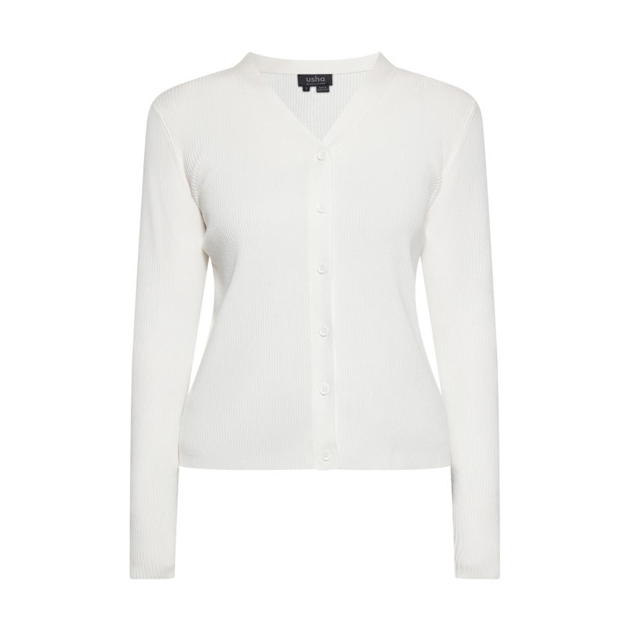 Usha usha BLACK LABEL Gebreid vest wolwit -