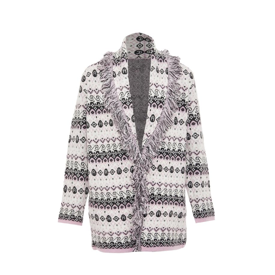 ebeeza ebeeza Gebreid vest pastellila / zwart / wit -