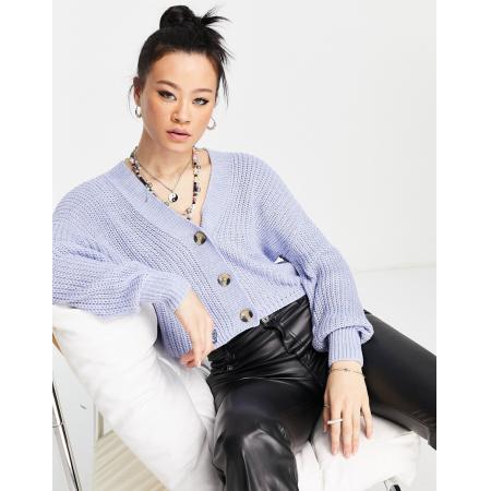 Only Geribbeld vest met knoopsluiting in lichtblauw