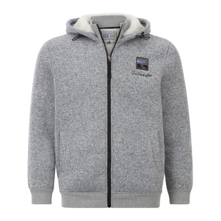 jan vanderstorm Jan Vanderstorm Fleece jas Norvid blauw / roestbruin / grijs gemêleerd / zwart