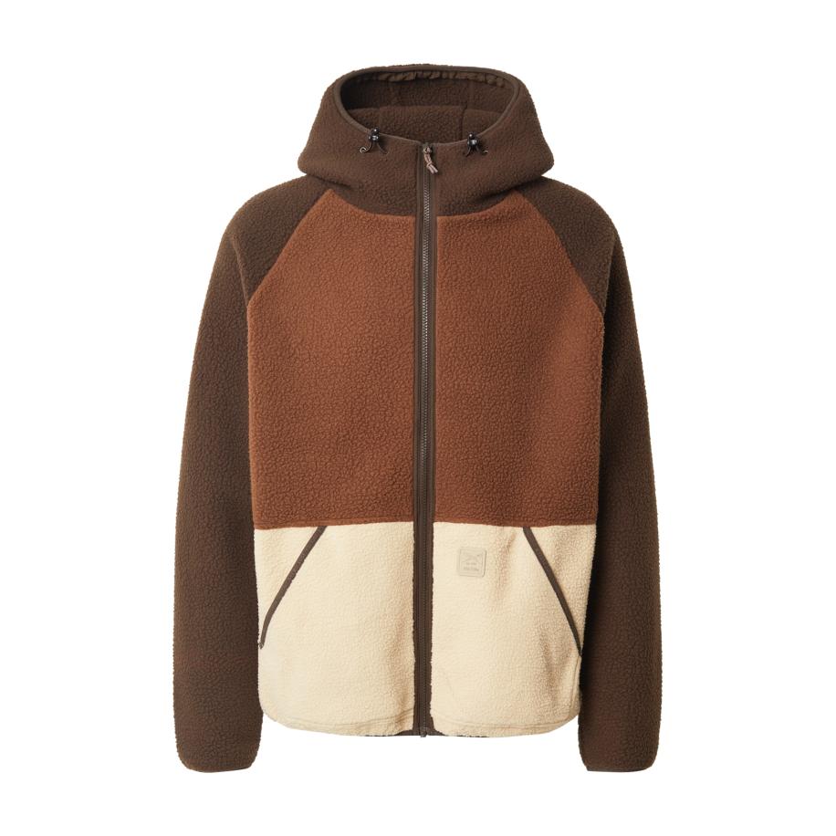 Iriedaily Iriedaily Fleece jas Quentin beige / bruin / donkerbruin -