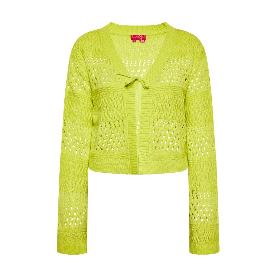 Swirly swirly Gebreid vest neongroen -
