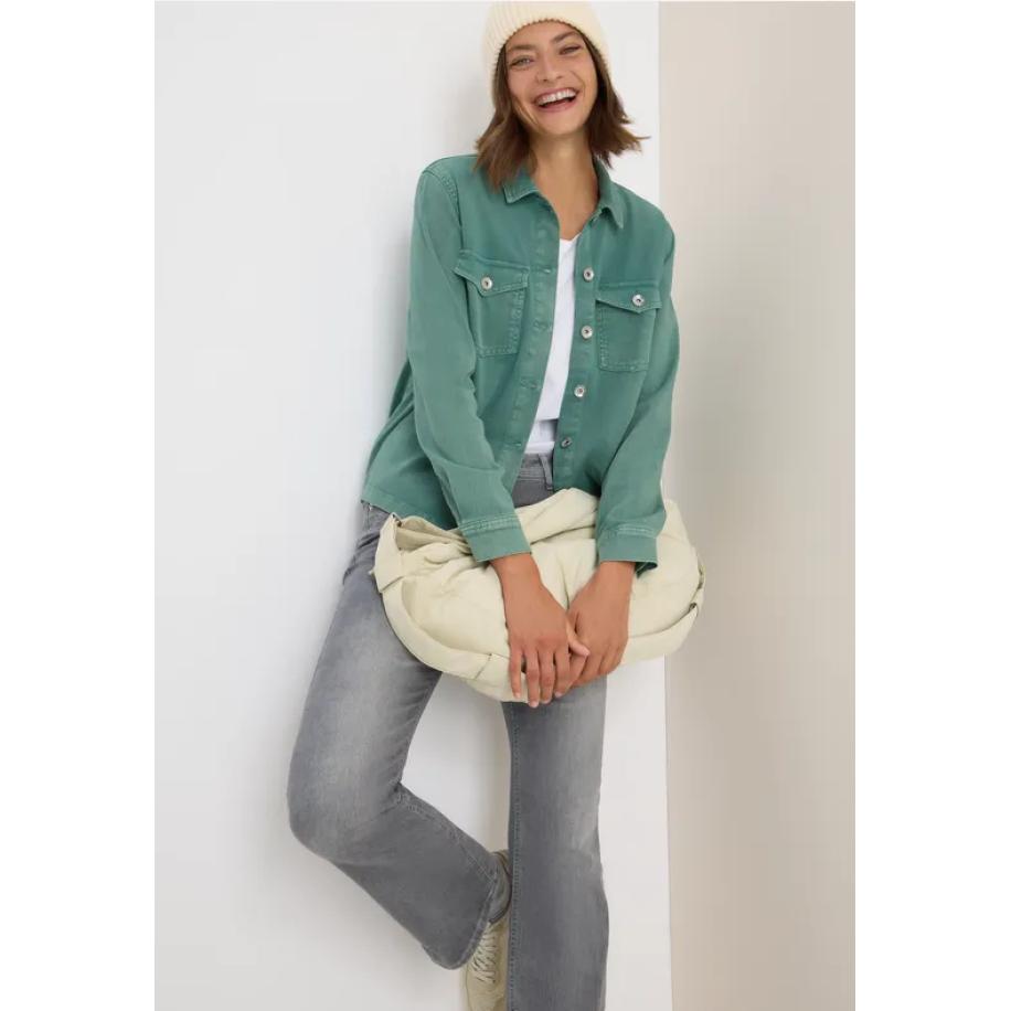 CECIL Gekleurd denim overhemd Groen