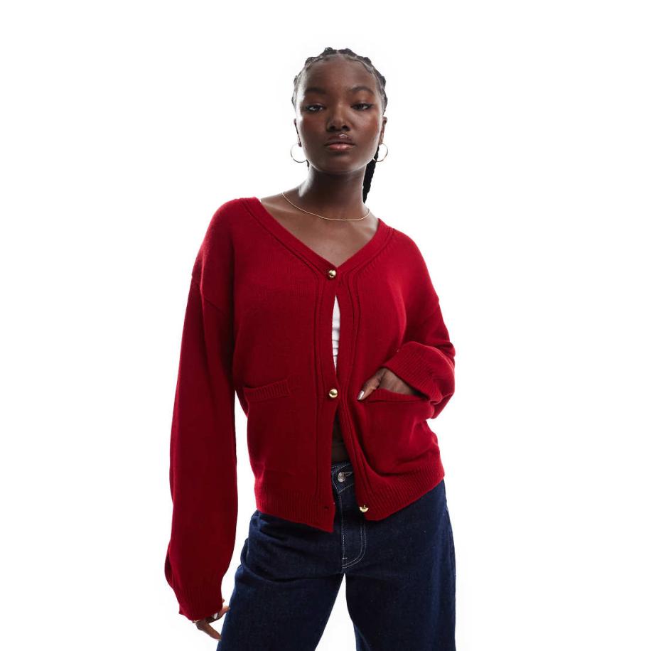 ASOS DESIGN Oversized vest met zakken in rood Rood