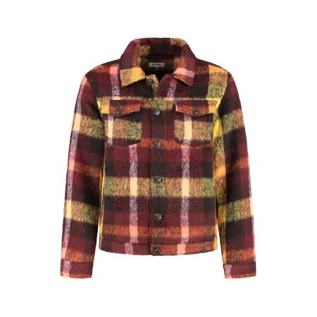 Shiwi Shiwi Fleece jas geel / karmijnrood / zwart / wit