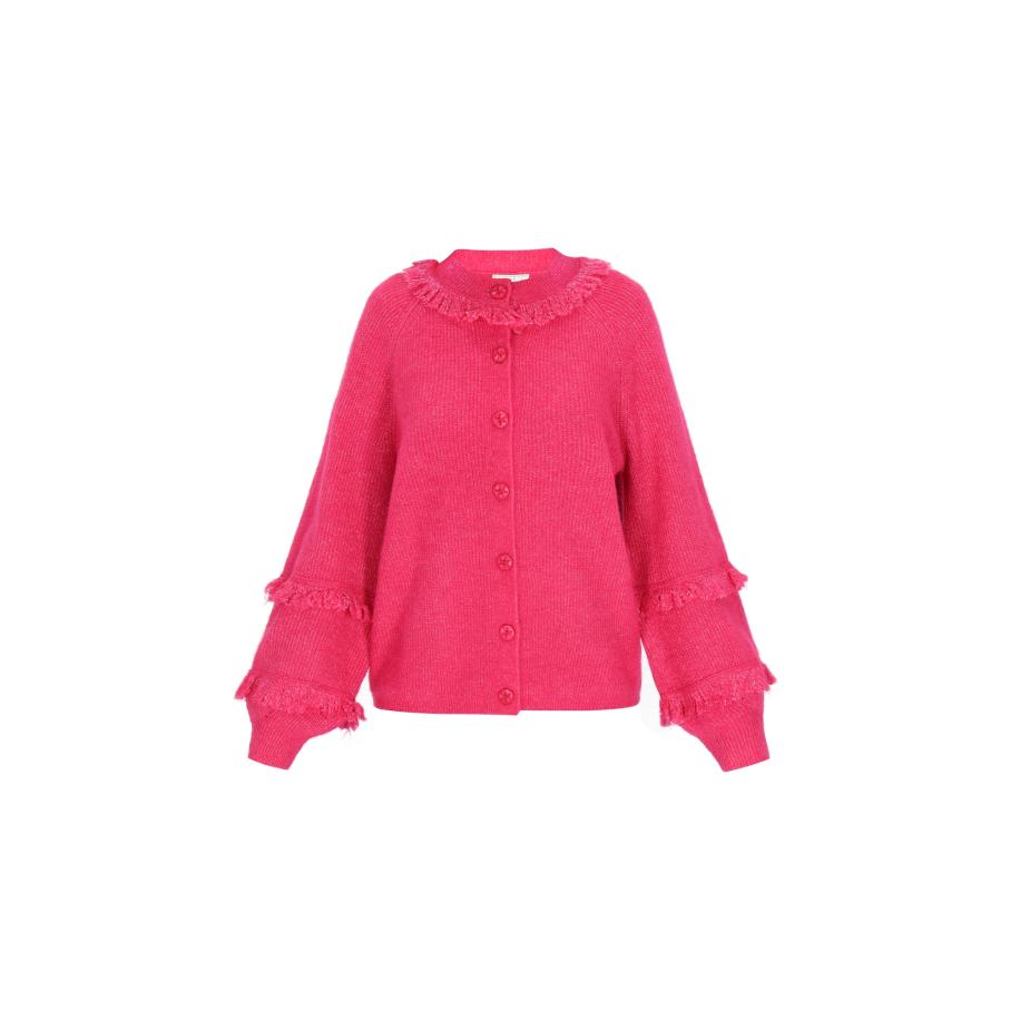 IZIA IZIA Gebreid vest fuchsia -