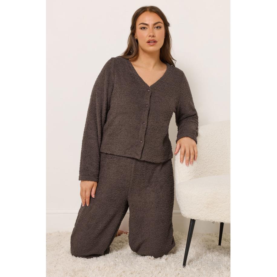 Yours Chocoladebruin Chenille Vest Size 54-56 Bruin