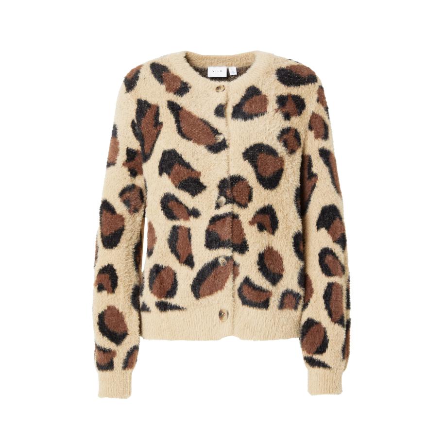 Vila VILA Gebreid vest beige / bruin / zwart -