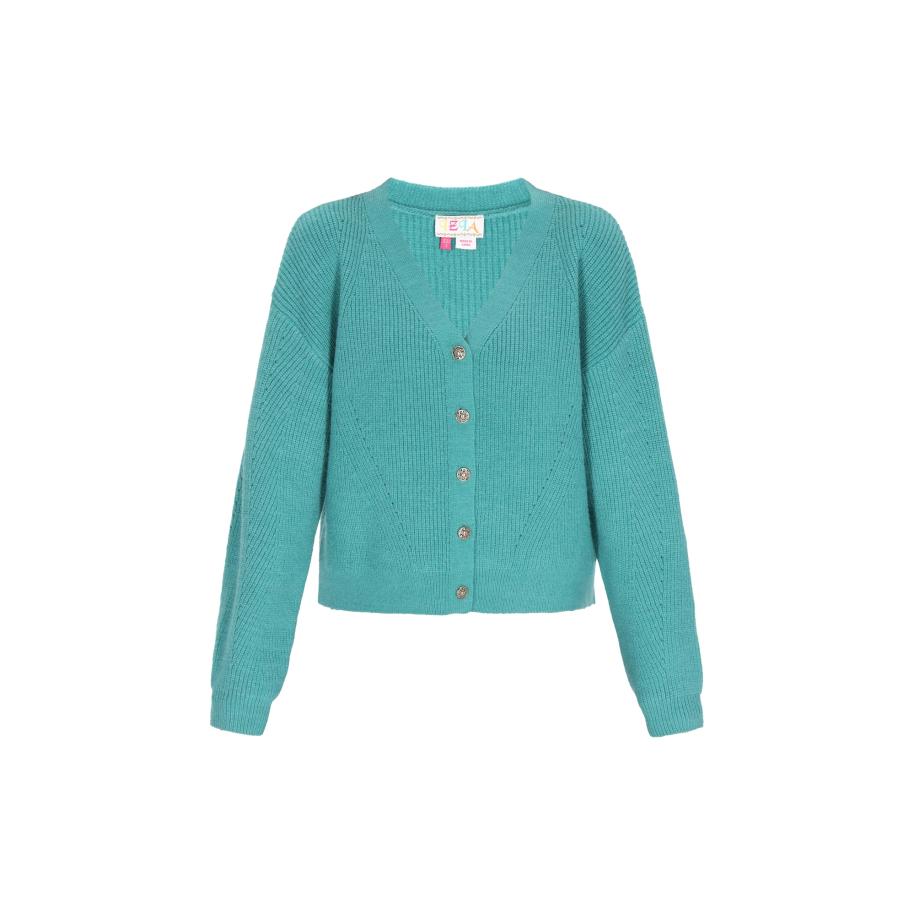 IZIA IZIA Gebreid vest Boho turquoise -