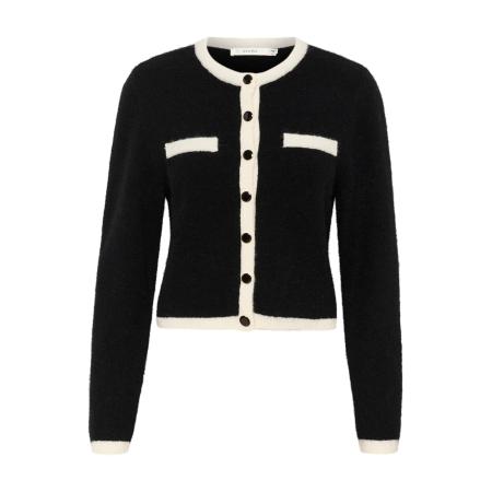 Gestuz Gestuz Gebreid vest GZAlpha ecru / zwart