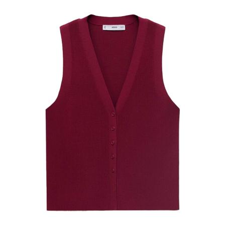 Mango MANGO Gebreide bodywarmer SESETA donkerrood