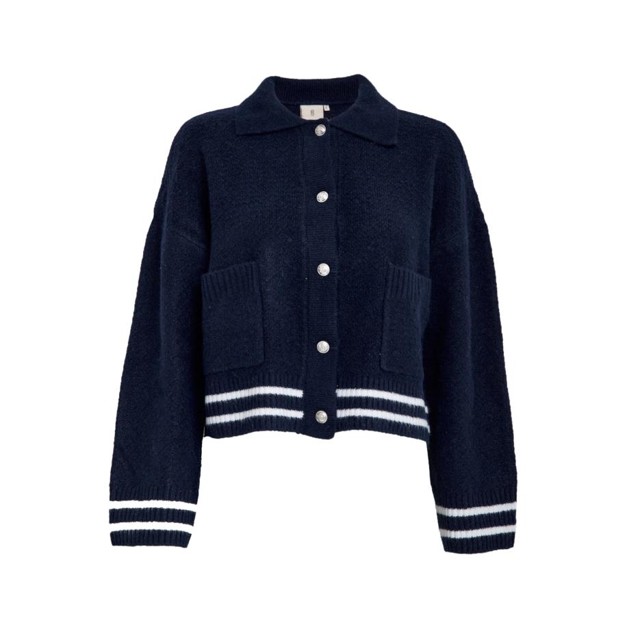 Peppercorn Peppercorn Gebreid vest Kamilla donkerblauw / wit -