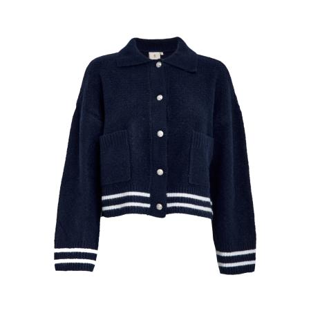 Peppercorn Peppercorn Gebreid vest Kamilla donkerblauw / wit