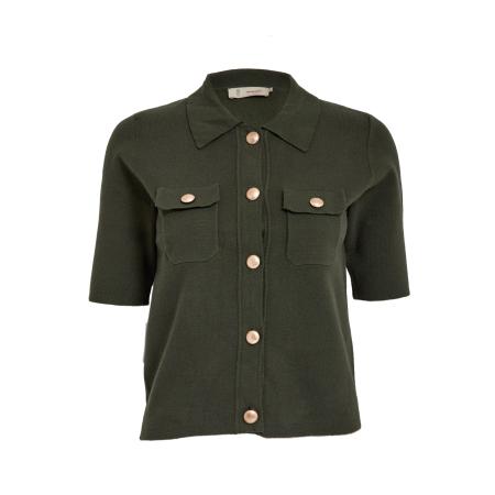 Peppercorn Peppercorn Gebreid vest Kaylee olijfgroen